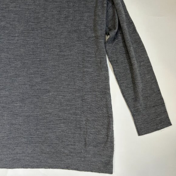 J Jill Italian Merino Wool V Neck Long Sleeve Sweater Gray Womens size L casual - Picture 10 of 11